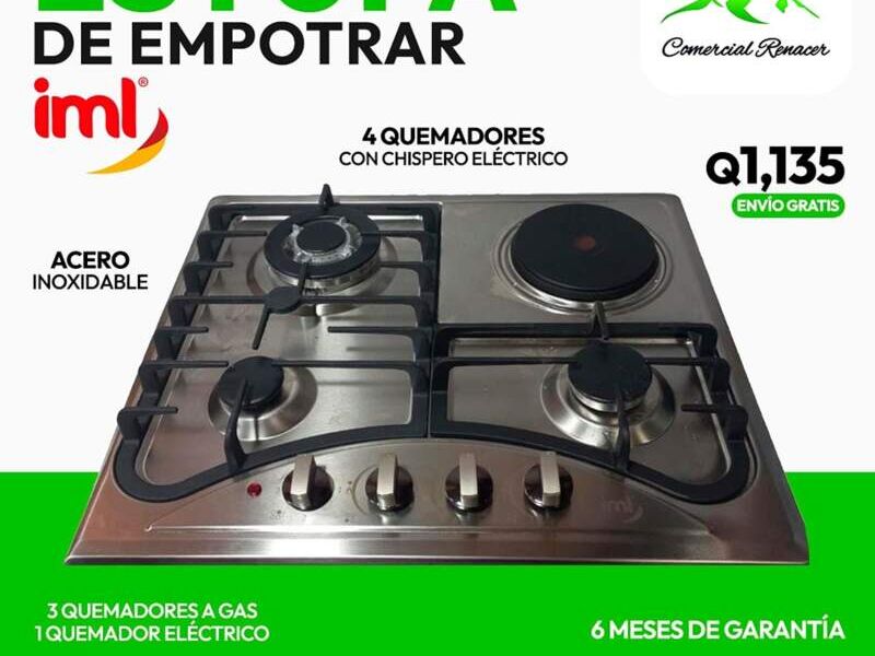 Estufa de empotrar 4 quemadores iml