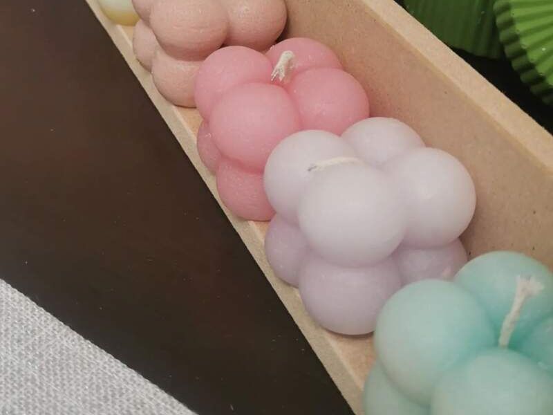 Vela Burbujas tonos pastel