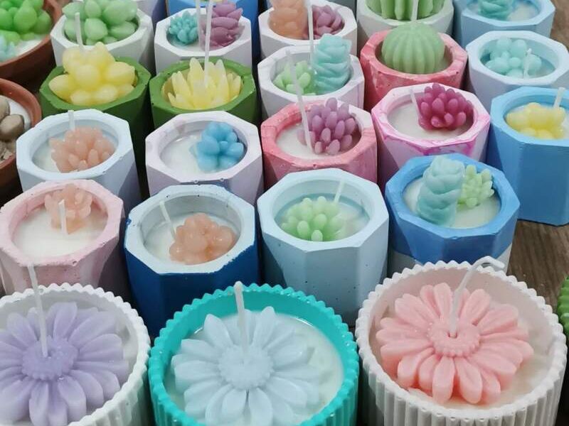 Vela diseño floral