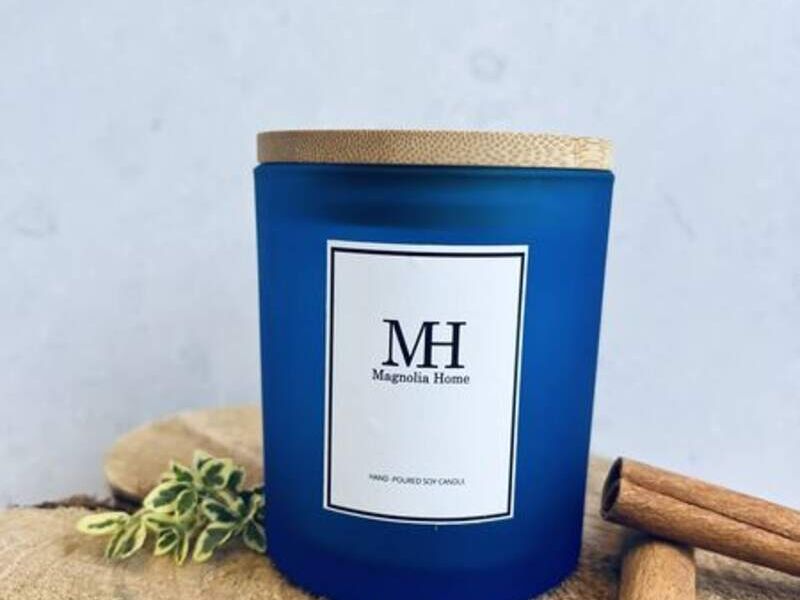 Vela de cera de soya azul