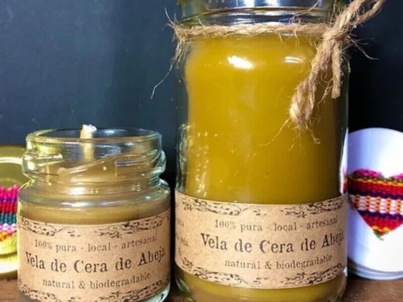 Vela de Cera de Abeja en vidrio