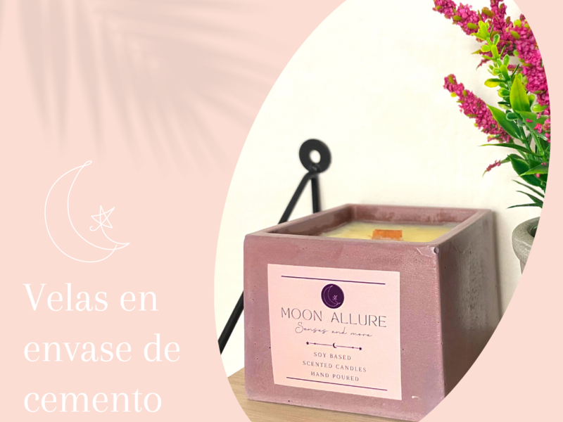 Velas en envase de cemento