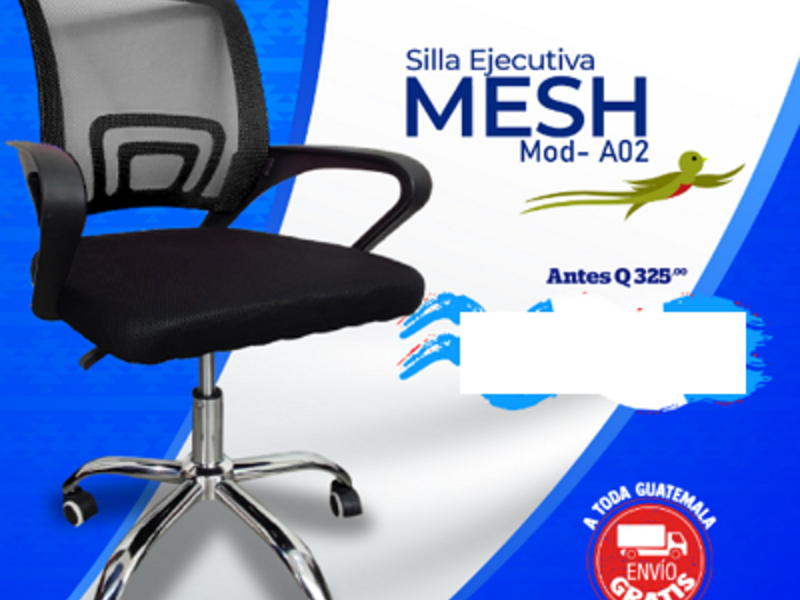 SILLA EJECUTIVA NEGRA GUATEMALA KANGURO