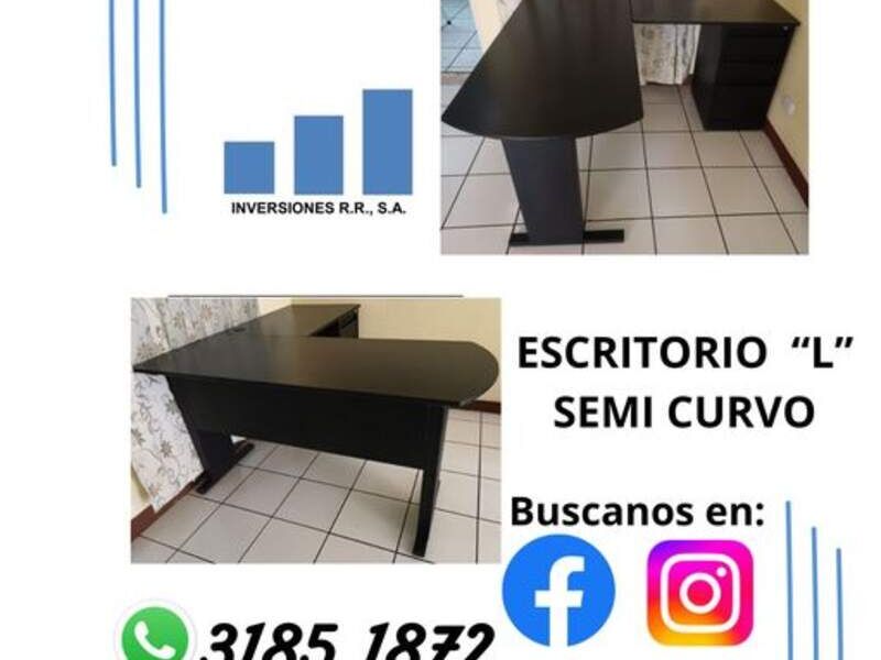 Escritorio "L" semicurvo