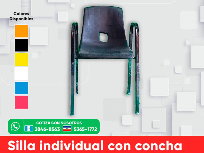 Silla ind con concha plástica con brazos