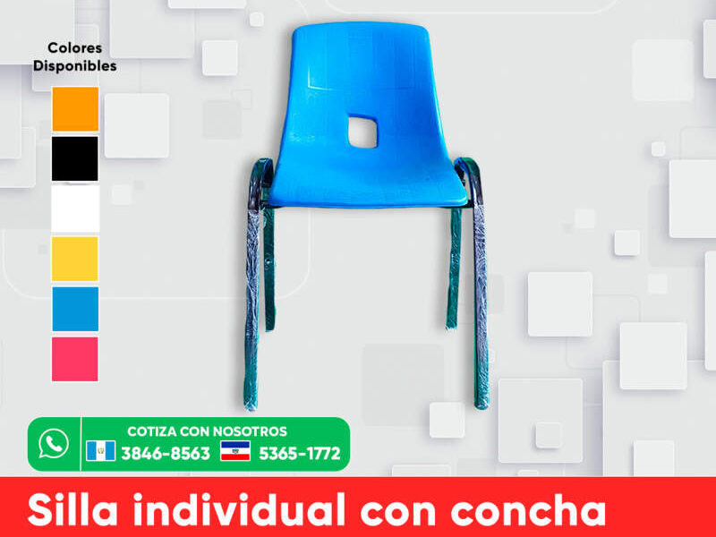 Silla individual con concha plástica