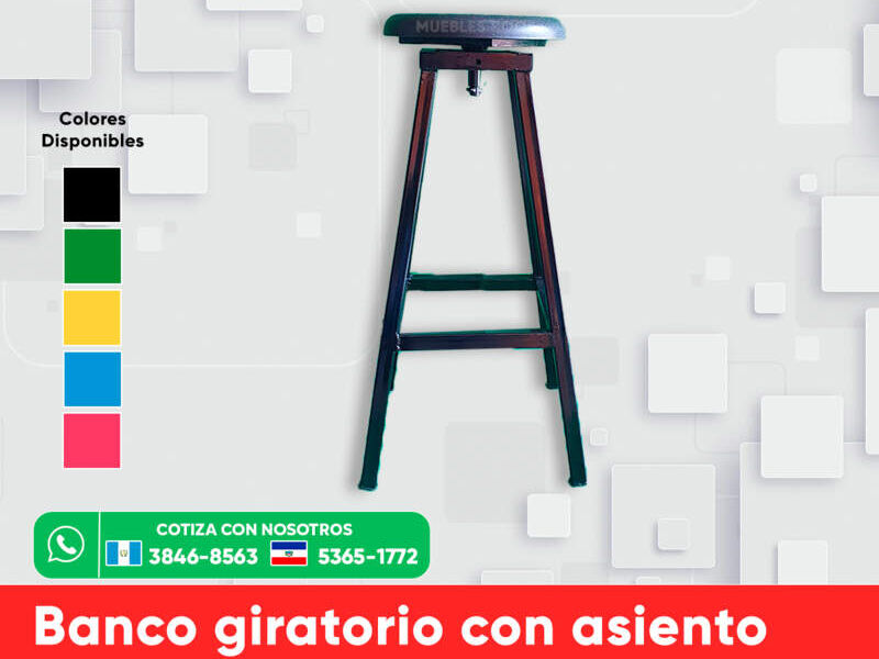 Banco giratorio con asiento plástico 
