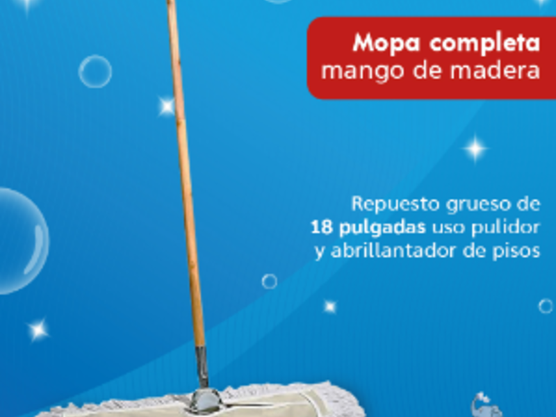 Mopa completa mango de madera