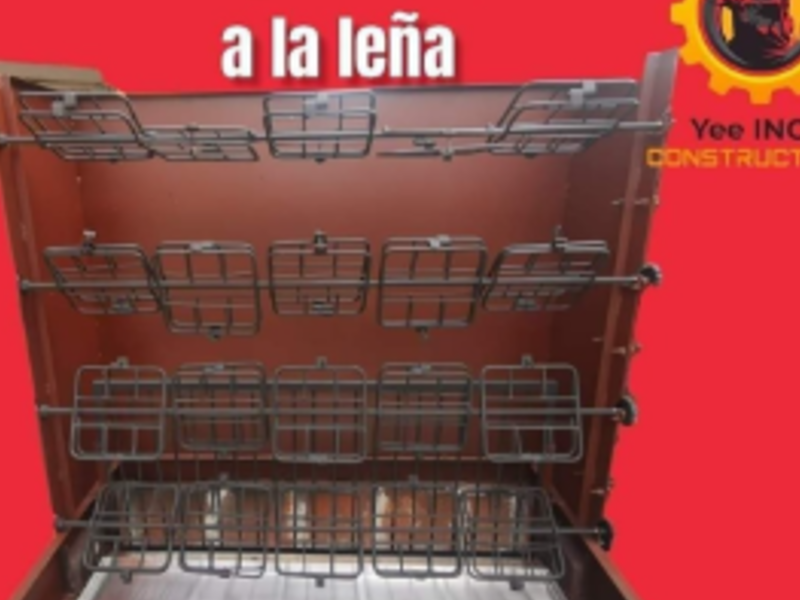 Maquina para asar pollo a leña