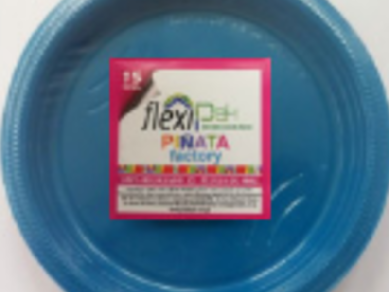 Plato redondo azul Guatemala 