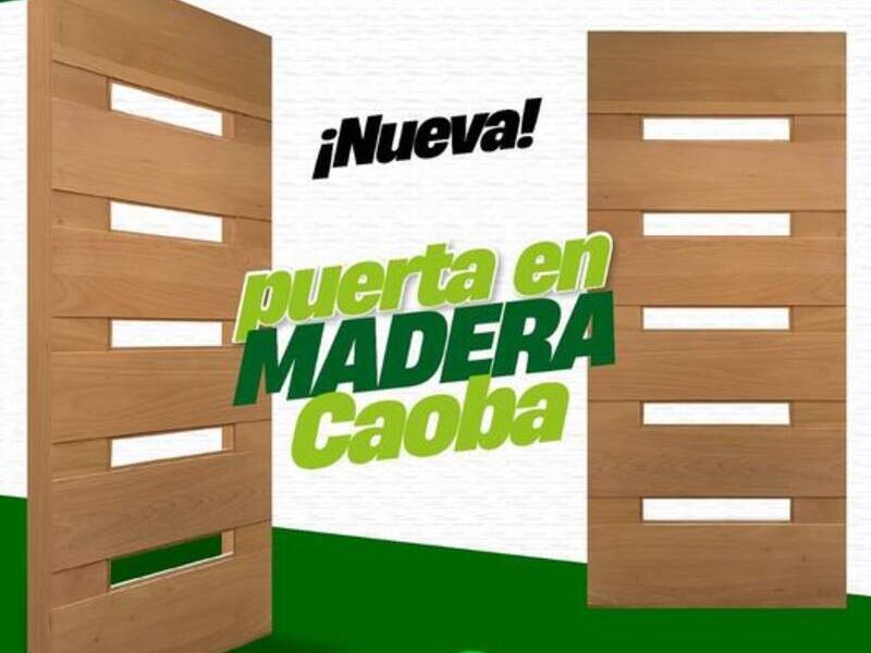 Puerta en madera Caoba