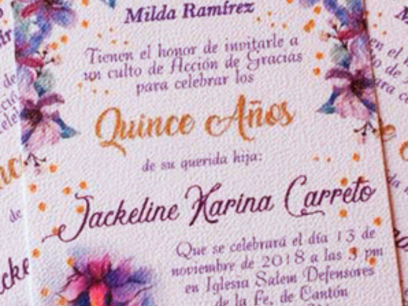 Invitaciones personalizadas Coatepeque