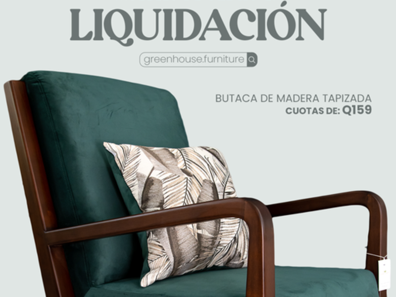 Butaca de madera tapizada