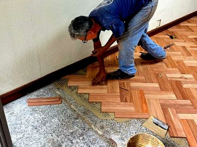 Instalación de piso de madera