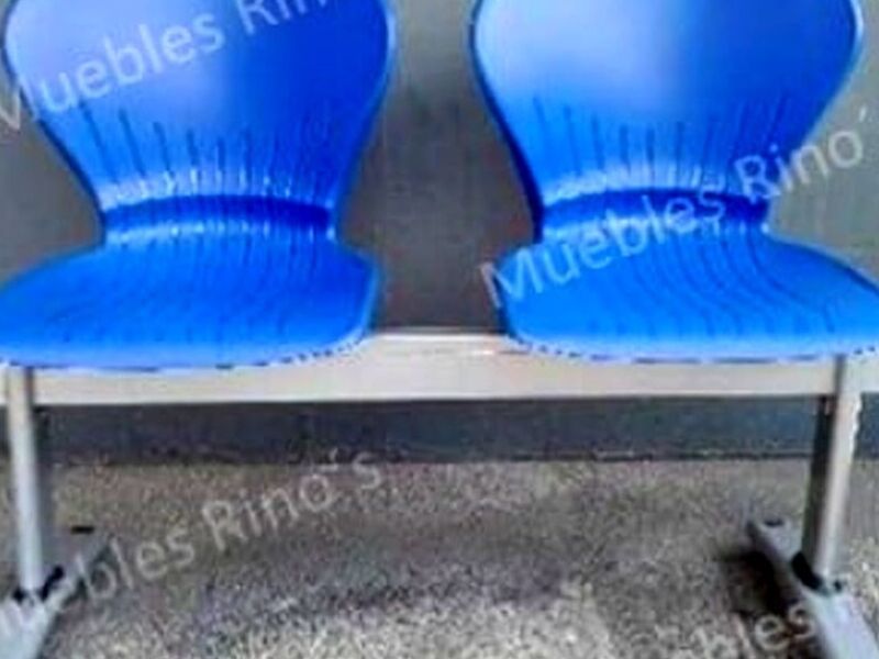 SILLA DE ESPERA DOBLE  COLOR AZUL