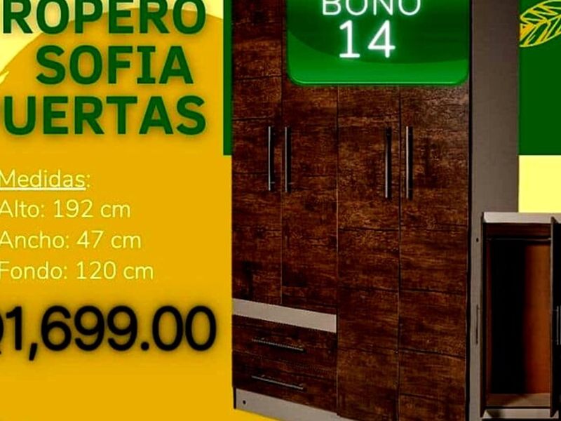 ROPERO 4 PUERTAS SOFIA