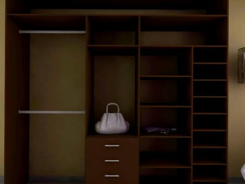 ARMARIO PARA DORMITORIO ACABADO ROBLE OSCURO