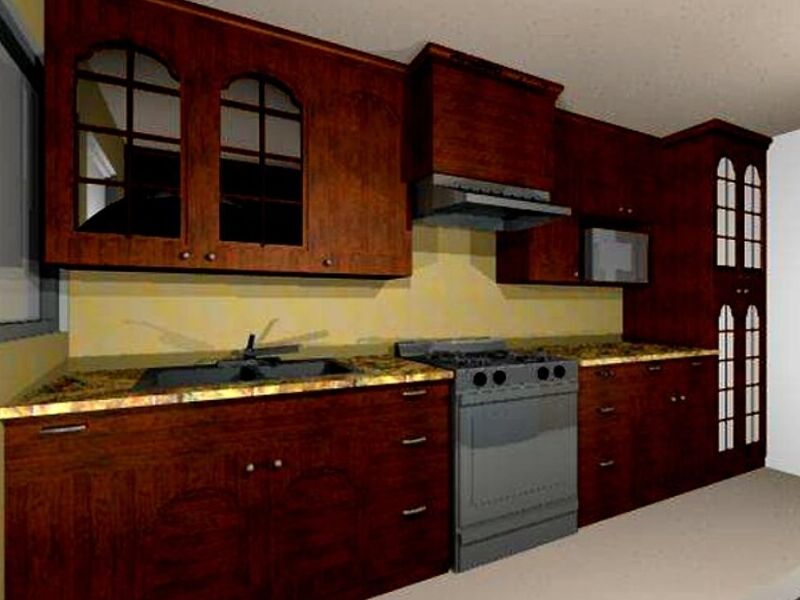 GABINETES DE COCINA ACABADO ROBLE OSCURO