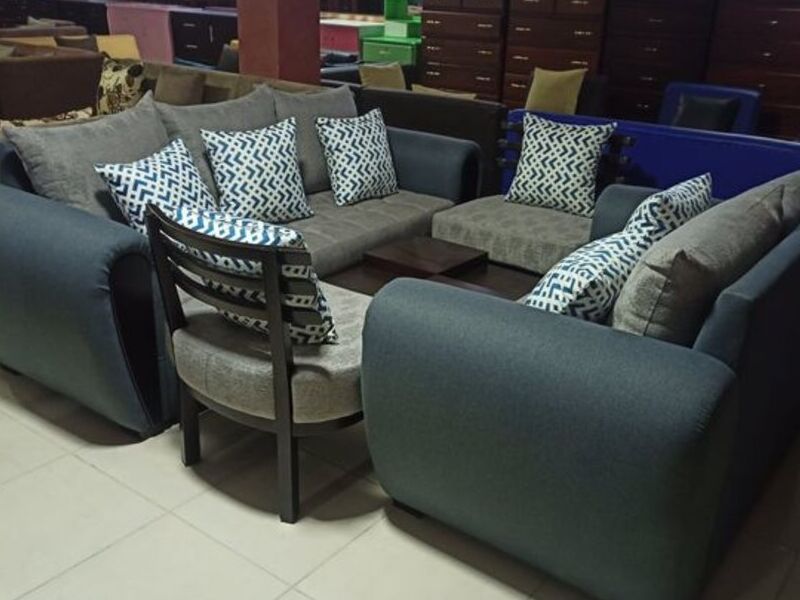 Sala Estar Azul Gris