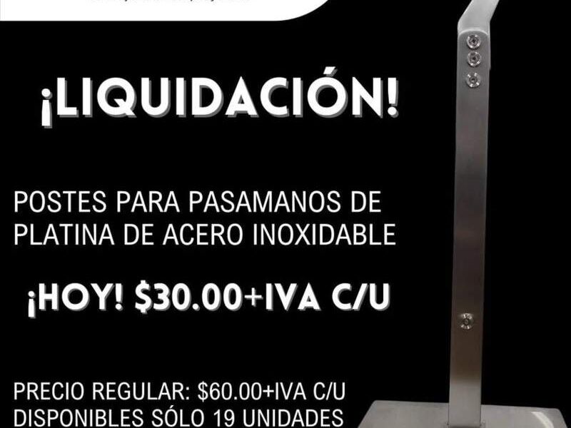 Postes para pasamanos de platina Escuintla