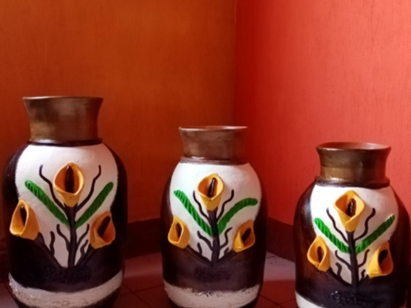 Jarrones barro decoración Guatemala