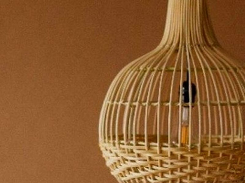 Lámpara artesanal ancha Guatemala