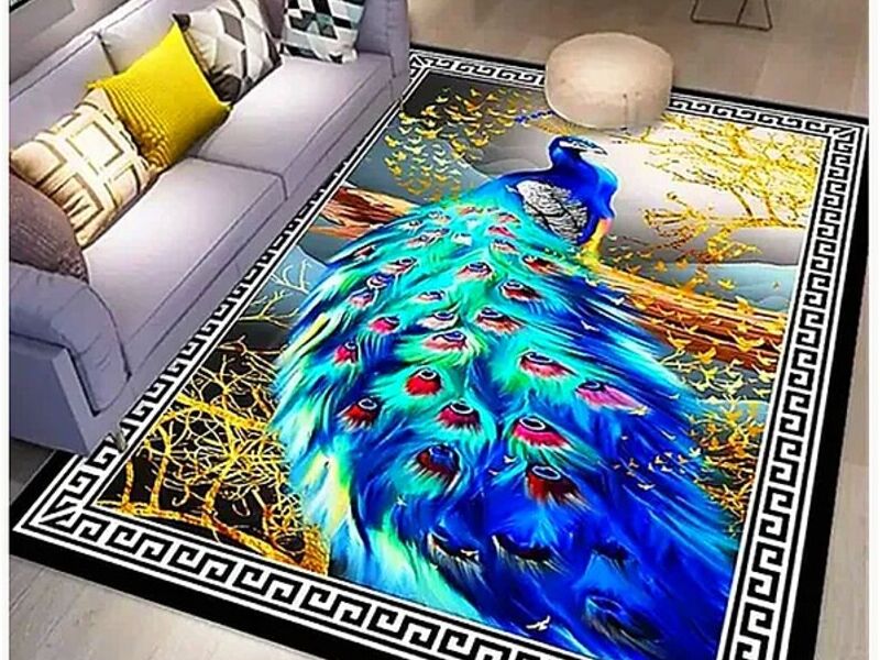  ALFOMBRA PAVOS ESTAMPADA