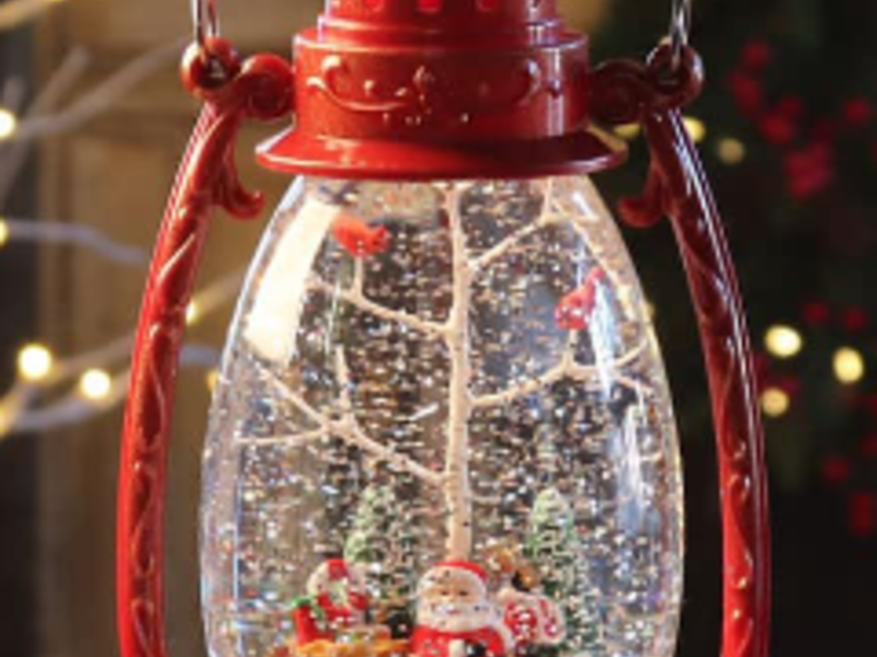 Farol con luz Navideño Rojo 