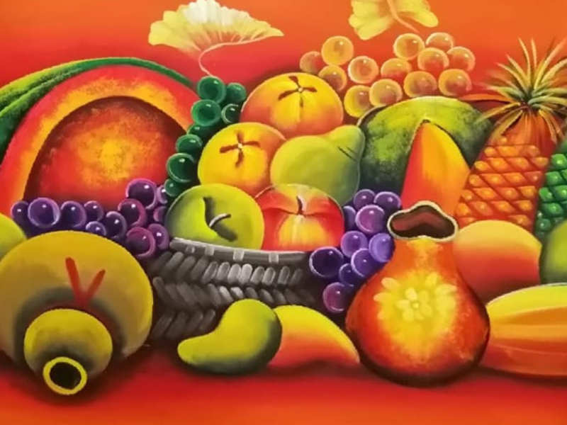 Cuadro pintura frutas Guatemala