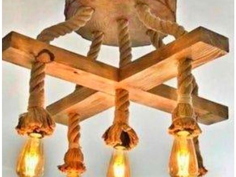 Lampará colgante de madera Escuintla 
