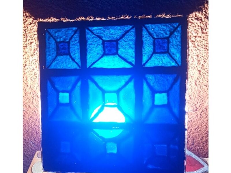 Vitral Azul Turquesa Guatemala 