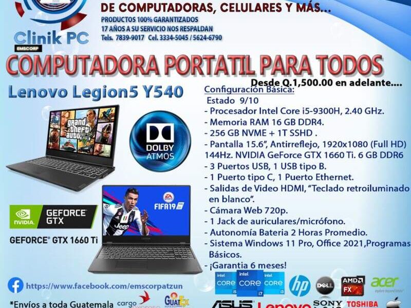 Laptop Levono5 Y540 Guatemala