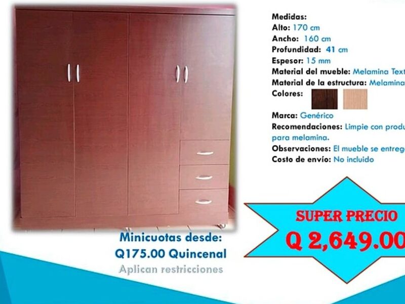 Mueble ropero clásico Guatemala 