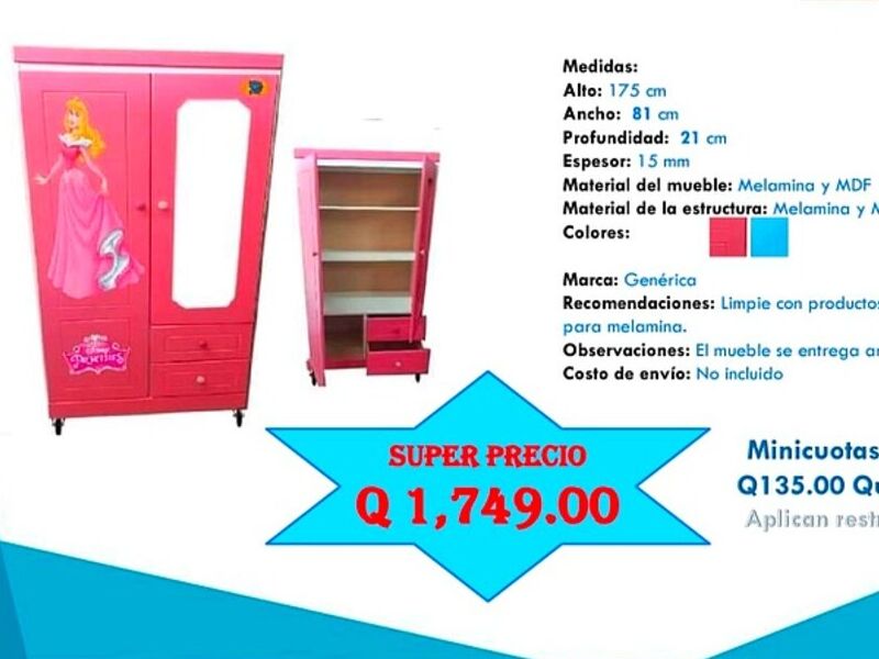 Mueble ropero infantil Guatemala 