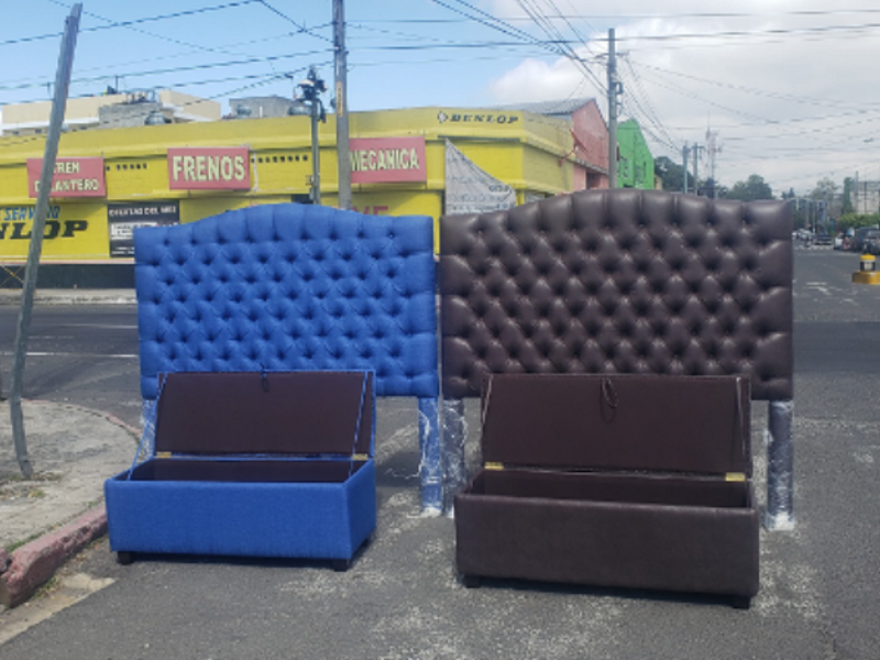 Pie cama azul