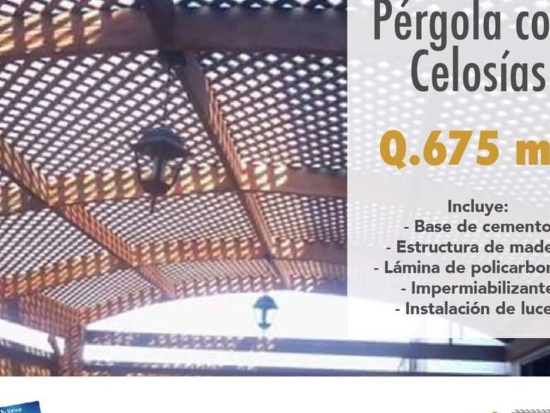 Pérgola con celosias