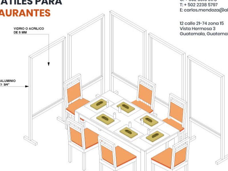Mamparas Portátiles Restaurantes Guatemala