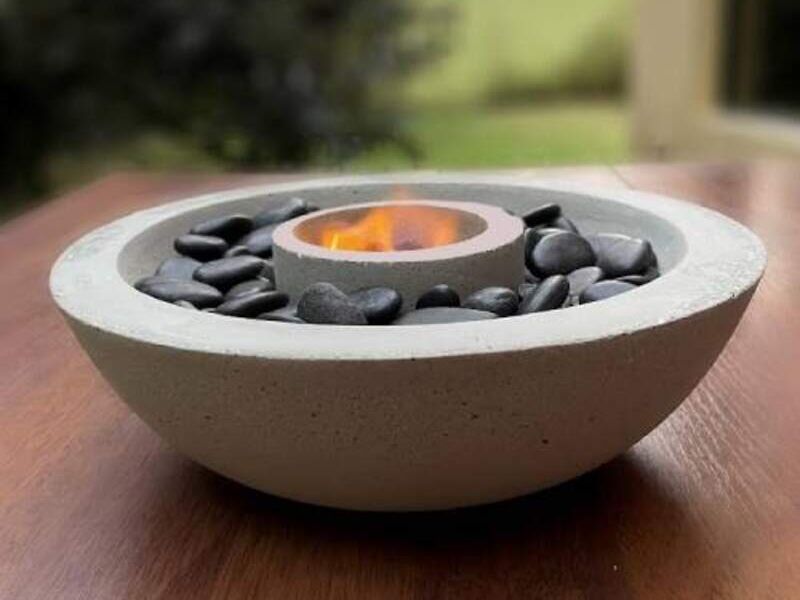 Firepit de concreto pulido en Guatemala