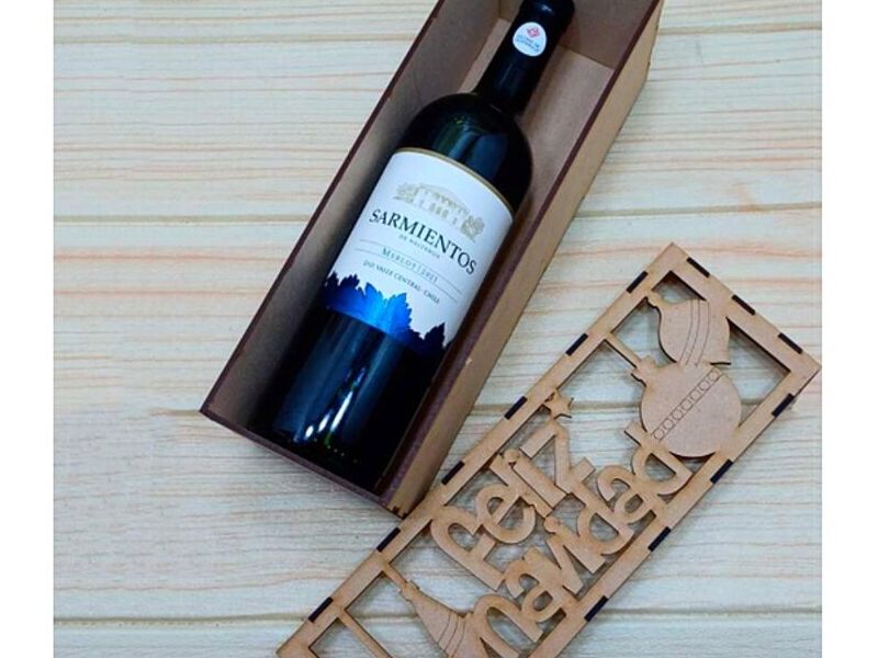 Caja botella motivos navideños Guatemala 