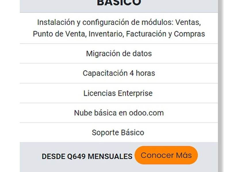 Odoo ERP Básico Guatemala 