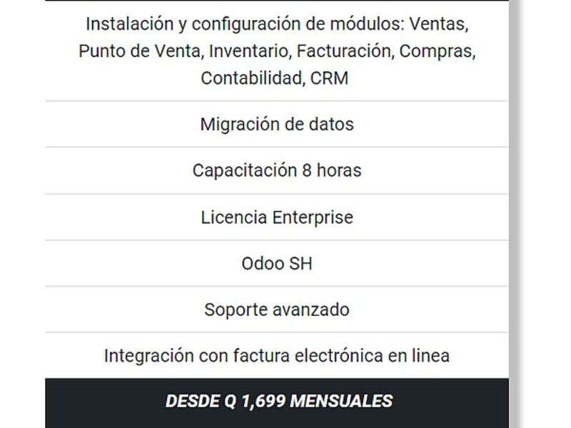Odoo ERP Avanzada Guatemala 