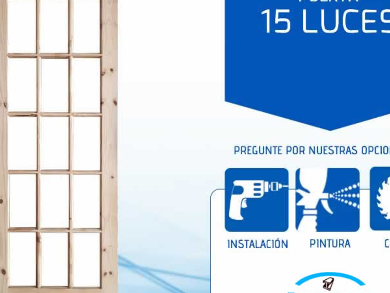 Puerta 15 luces Madera Guatemala