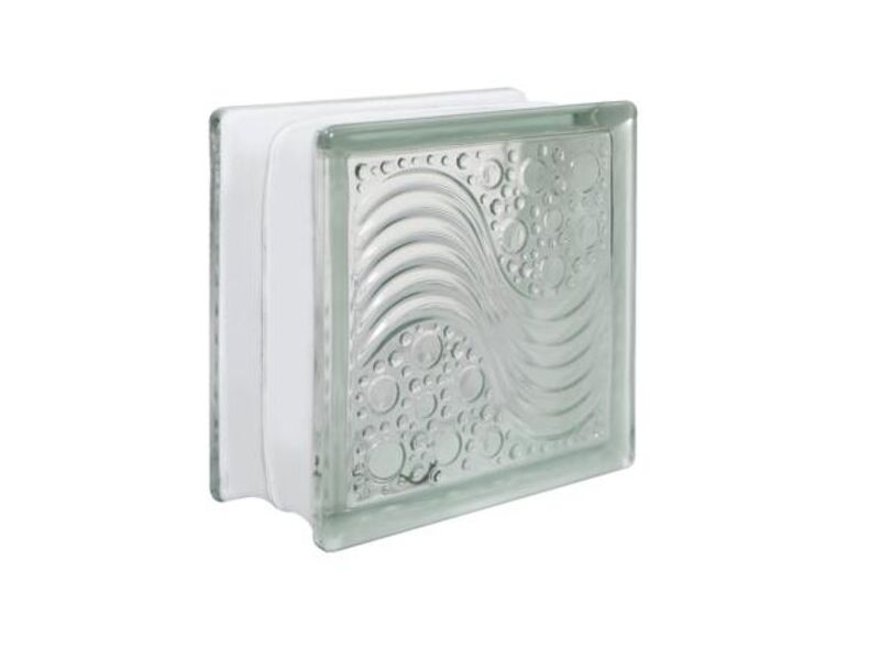 BLOCK DE VIDRIO 19X19X9.5 CM OLAS MAR C6