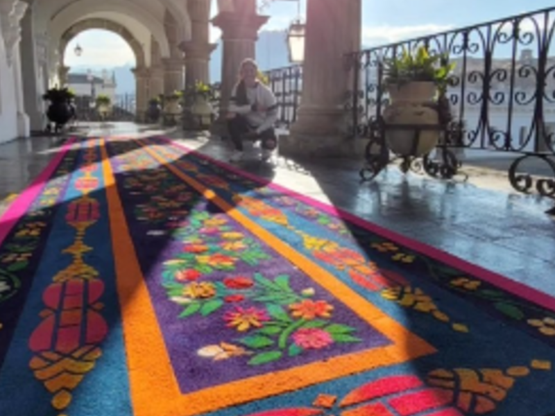 Alfombra decorativa azul Jalapa