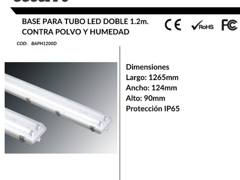 Base para tubo led doble en zacapa