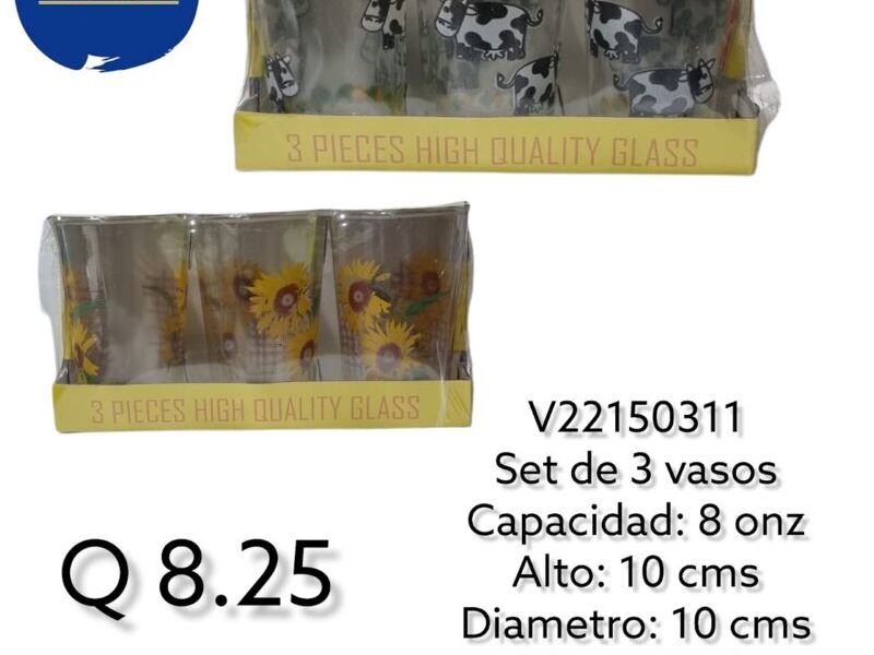 Set de 3 vasos  San Marcos 