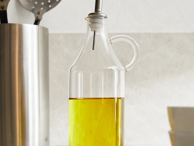 Aceitera en borosilicato y metal Chiquimula