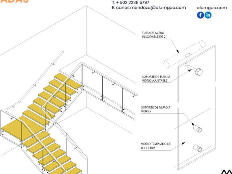 Pasamanos para gradas Guatemala