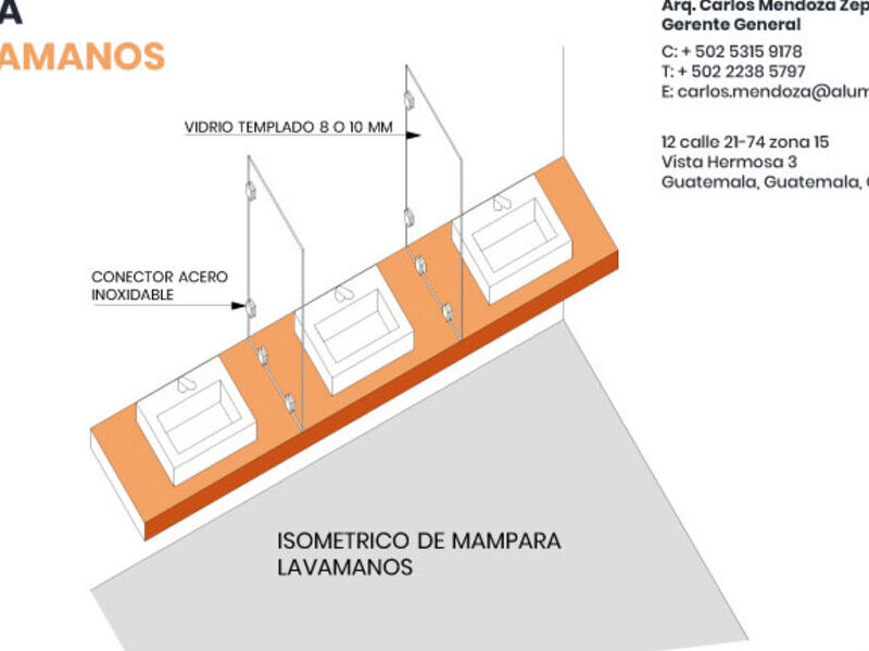 Mampara para lavamanos Guatemala