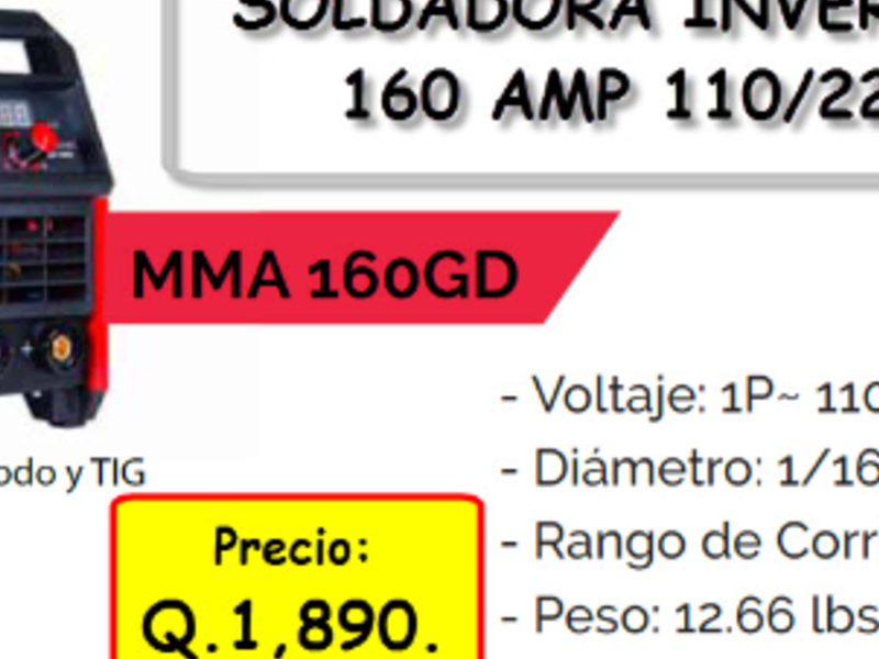 SOLDADORA INVERSORA 160AMP GUATEMALA JAH